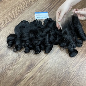 Bundle de trame bouclée rebondissante à la vapeur cheveux vietnamiens de haute qualité pas d'emmêlement pas de perte de cheveux en gros - Product Image 1