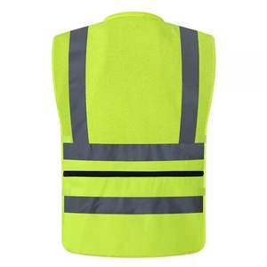 Chaleco de seguridad de diseño personalizado con múltiples bolsillos y color reflectante naranja de seguridad con bolsillos azules - Product Image 4