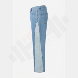 Jeans en denim stretch 100% coton pour homme Coupe droite Lavé Bouton Design personnalisé Pantalons tendance Vente en gros en vrac - Product Image 3