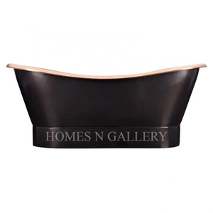 Bañera de hierro fundido, molde de cobre, grifo de ducha, bañeras con falda de cobre, bañeras de cobre, color rosa - Product Image 3