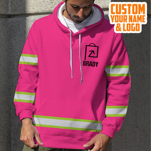 Ropa de trabajo de invierno Jersey con capucha Ligero Pesado Personalizado Hi Vis Hi Visibility Sudaderas con capucha reflectantes de manga larga para hombres - Product Image 6