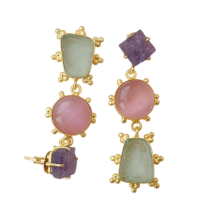 Pendientes de Latón al por Mayor, Cristal Curativo Genuino, Acabado Satinado, Sin Níquel, Duraderos, Premium, Listos para B2B - Product Image 4