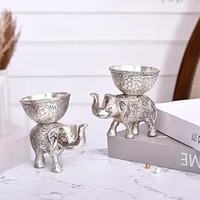Bol à fruits secs en forme d'éléphant, boîte à bonbons en argent allemand, décoration pour la maison et le bureau, objet de décoration, cadeau de fête Diwali