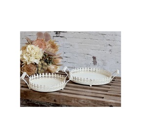 Vaisselle Alimentaire Plateaux De Service Ramadan Décor Élégant Décoration De La Maison Plateaux Collations Biscuits Bonbons Plateaux De Service Lot De 2 - Product Image 1