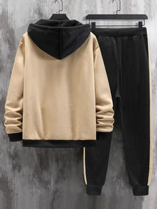 Chándal de lana ligero de alta calidad ajustado informal para hombre, ropa deportiva de último estilo para invierno, ropa deportiva de patrón sólido - Product Image 3