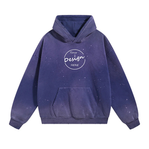 เสื้อฮู้ดดี้ทรงโอเวอร์ไซส์สไตล์วินเทจแบบ OEM ผลิตตามสั่ง ผ้าฝ้าย 100% ทรงครอป ไซส์ XL  แบบทำสีซีดและพิมพ์ลายพัฟฟ์ - Product Image 3