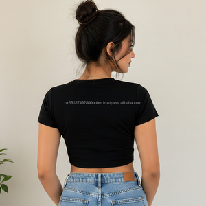 T-shirts courts confortables pour femmes, taille personnalisée, écologiques, tendance, OEM sur mesure - Product Image 5