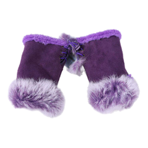 Gants sans doigts pour femmes en fausse fourrure, mitaines chaudes d'hiver, chauffe-poignets, daim, sport, extérieur, nylon - Product Image 5