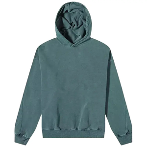 Couleur verte surdimensionné poids lourd français éponge coton Double couche unisexe Vintage lavé à l'acide à capuche personnalisé - Product Image 6