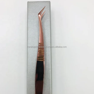 Pince à épiler professionnelle antistatique de haute qualité, personnalisable avec logo, rose doré, pour extensions de cils, en acier inoxydable - Product Image 4