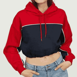 Sweat à capuche en molleton avec logo imprimé personnalisé pour femmes, sweat-shirt court, grande taille, tissu éponge, logo avant, style hiver, vente en gros - Product Image 6