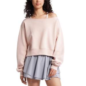 Sudadera de talla grande de mujer con cuello ancho y hombros descubiertos y manga larga personalizada - Product Image 1