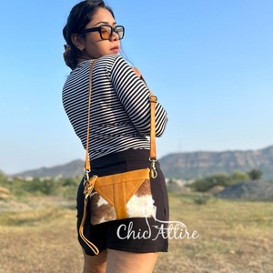 กระเป๋าถือหนังวัวคาดผมมีลายสไตล์ตะวันตก, สินค้ามาใหม่กระเป๋าสะพายไหล่กระเป๋าถือหนังคุณภาพสูงใช้งานได้หลากหลาย - Product Image 1