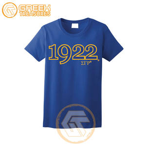 Camiseta de algodón de alta calidad Sigma Gamma Rho para mujer, ropa de hermandad personalizable, transpirable, Medio Verano, eventos griegos - Product Image 5