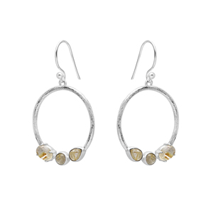 Traditional 925 Sterling <b>Silver</b> <b>Stud</b> Earrings Natural Oval Pear Shape Golden Rutile Gemstone Dainty Fine Jewelry for Women Gift - Product Image 2