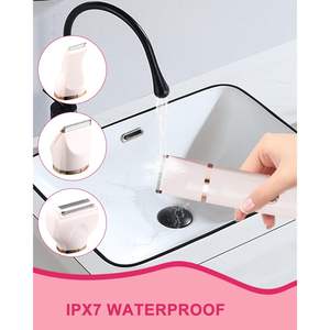 Afeitadora Eléctrica 3 en 1 para Mujer, Resistente al Agua IPX7, Uso en Seco y Húmedo, Recargable, Recortadora para Área del Bikini, Axilas y Piernas, Cuchilla de Cerámica - Product Image 4