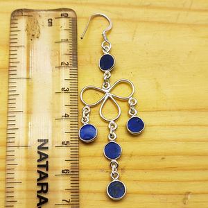 Pendientes de Plata de Ley 925 con Piedra Preciosa de Lapislázuli Genuina, Pendientes Colgantes de Lapislázuli para Mujer - Product Image 4