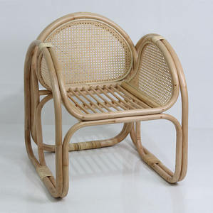 Natural Polished Teak Rattan Eco-Friendly Durable <b>Garden</b> Armchair <b>Cushioned</b> <b>Seat</b> Outdoor Patio Balcony Cafe Resort Park - Product Image 4