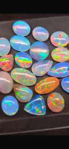 Cabujón de ópalo etíope Natural de buena calidad, lote de piedras preciosas sueltas de 3-15 MM, Ópalo de fuego múltiple, Ópalo de fuego Welo, Ópalo de calidad AAAA - Product Image 2