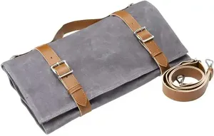 Estuche Enrollable para Cuchillos de Chef de Cuero y Lona, Resistente a Olores, Organizador de Almacenamiento Resistente, Bolsa Duradera Profesional LCKR-0031 - Product Image 3