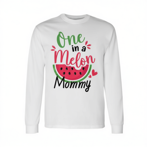 T-shirt promozionali a maniche lunghe abbinate per la famiglia One in a Melon Mommy 1st Birthday - Product Image 2
