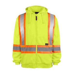 Otoño Invierno Unisex microfibra 250GSM antibacteriano EEC certificado ropa de trabajo chaqueta fluorescente de alta visibilidad seguridad reflectante - Product Image 3