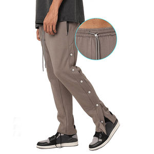 Pantalones de fabricante personalizados de alta calidad para hombre, diseño de botones laterales únicos, cierre de cordón, pantalones de hombre, pantalones de chándal personalizados - Product Image 4