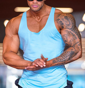 Camiseta sin Mangas Deportiva de Algodón 100% para Hombre, Talla Grande, Fabricada en China, para Gimnasio y Fisicoculturismo - Product Image 4