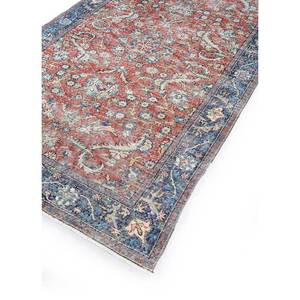 Alfombra de Lana Anudada a Mano de Gran Tamaño, Estilo Vintage, Pae-2643, con Patrón Floral Rojo y Naranja, para Sala de Estar, Pasillo, Habitación Juvenil - Product Image 2