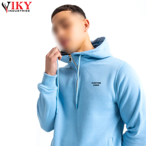 Ensemble de survêtements de rue pour hommes de haute qualité fabricant ensemble de sweat à capuche court et demi-fermeture éclair à séchage rapide - Product Image 3