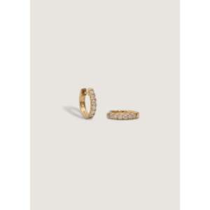 ต่างหูเพชรทรงกลม Bold Pav Huggie - Product Image 4