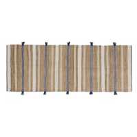 Modern Abstract Cotton Hallway Runner Rug with Tassels Woven Flat Pile Medium Thickness Antimicrobial Eco-Friendly Pet-Friendly