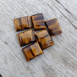 พลอยตาเสือสีเหลืองธรรมชาติทรงสี่เหลี่ยมปรับเทียบขนาด4x6มม. 20x30มม. แบนหลังหลวมทรงรีสำหรับเครื่องประดับสร้อยข้อมือทำมือ - Product Image 5