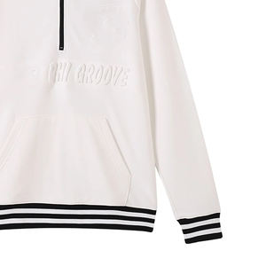 Sudadera de Forro Polar de Invierno con Cierre de Cremallera de un Cuarto, Bordado Groove Phi, Lavado Ácido, Personalizada al por Mayor, Etiqueta Privada, Poliéster/Algodón - Product Image 5