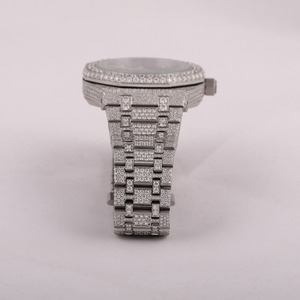 Montre en diamant Moissanite VVS entièrement glacée en acier inoxydable montre en diamant clouté Moissanite montre la plus vendue - Product Image 4