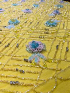 ผ้าลูกไม้ปักมือคุณภาพสูง ประดับด้วยลูกปัดอย่างหรูหรา ปี 2024 ผ้าทูลล์ฝรั่งเศส - Product Image 4