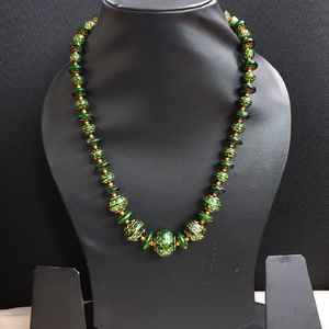 สร้อยคอลูกปัดสีเขียว Meenakari หรูหราเครื่องประดับที่ดี - Product Image 4