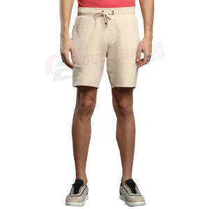 Shorts décontractés pour hommes, prêts pour l'été 2026, à devant plat, avec ceinture extensible et coupe décontractée, motif uni - Product Image 1