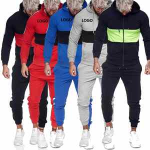 Custom Logo Gym Fitness Full Zipper Jaket and Trousers <b>Jogger</b> Training 2-Piece Set Man Sports <b>Jogger</b> Sets Unisex - Product Image 1