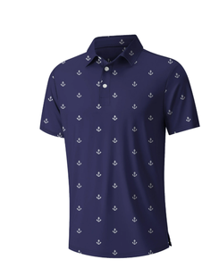 Polos de golf para hombre de calidad superior, camisetas de golf de manga corta impresas que absorben la humedad, camisetas de golf ajustadas para exteriores para hombre - Product Image 2