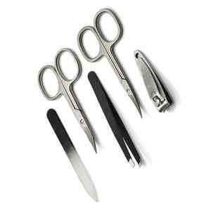 Ciseaux à ongles allemands professionnels en acier inoxydable Clipper 6 pièces manucure et pédicure dans une pochette en cuir - Product Image 3