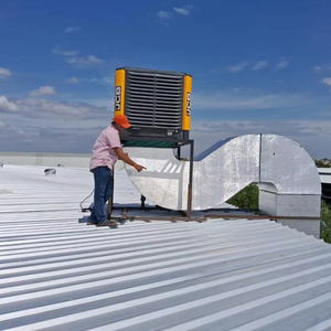 Enfriador de aire eléctrico de grado industrial Sistema de enfriamiento evaporativo de 1 fase con accionamiento de motor de inducción de diseño OEM y construcción resistente - Product Image 1