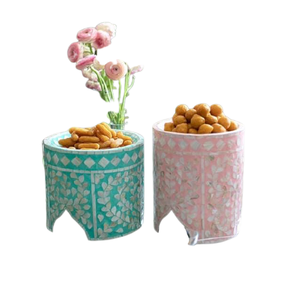 Support à gâteau en bois avec incrustation de nacre, spécial Ramadan, pour anniversaire, mariage, artisanat de qualité, taille personnalisable, fabriqué en Inde - Product Image 2