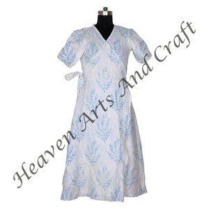 Beau peignoir licorne imprimé floral Rajasthani Vintage Style coton Kimono vêtements de nuit pour les nuits d'été - Product Image 1