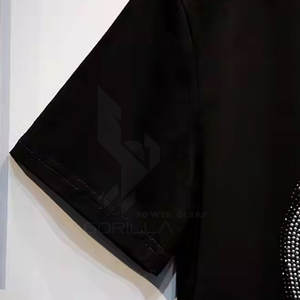 Camisetas de hombre de algodón 100% de alta calidad con servicio OEM de diamantes de imitación disponible - Product Image 6