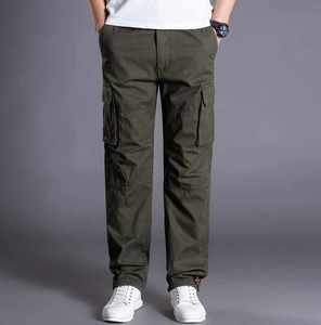 Pantalon cargo pour homme de haute qualité, en coton sergé, tactique, décontracté, long, taille élastique, pantalon de travail, droit - Product Image 2