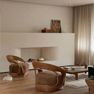 ดีไซน์เก้าอี้หวายหรูหราสำหรับห้องนั่งเล่นเก้าอี้หวายทอธรรมชาติรับปริมาณน้อยสำหรับลูกค้าใหม่ - Product Image 5