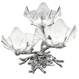 ชั้นวางผลไม้ทำด้วยมือ3ชั้นทำจากอลูมิเนียมหรูหราพร้อมชามแก้ว - Product Image 1