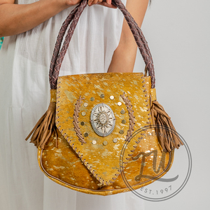 LW Sac à bandoulière en cuir véritable de style bohème pour femmes, fait à la main, imprimé léopard, noir pour l'automne et l'hiver. - Product Image 5