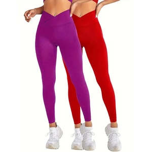 Venta al por mayor de mallas de impresión personalizada de las mujeres de tela suave de Yoga de talle alto mallas de diseño deportivo para las mujeres | Servicio OEM - Product Image 5
